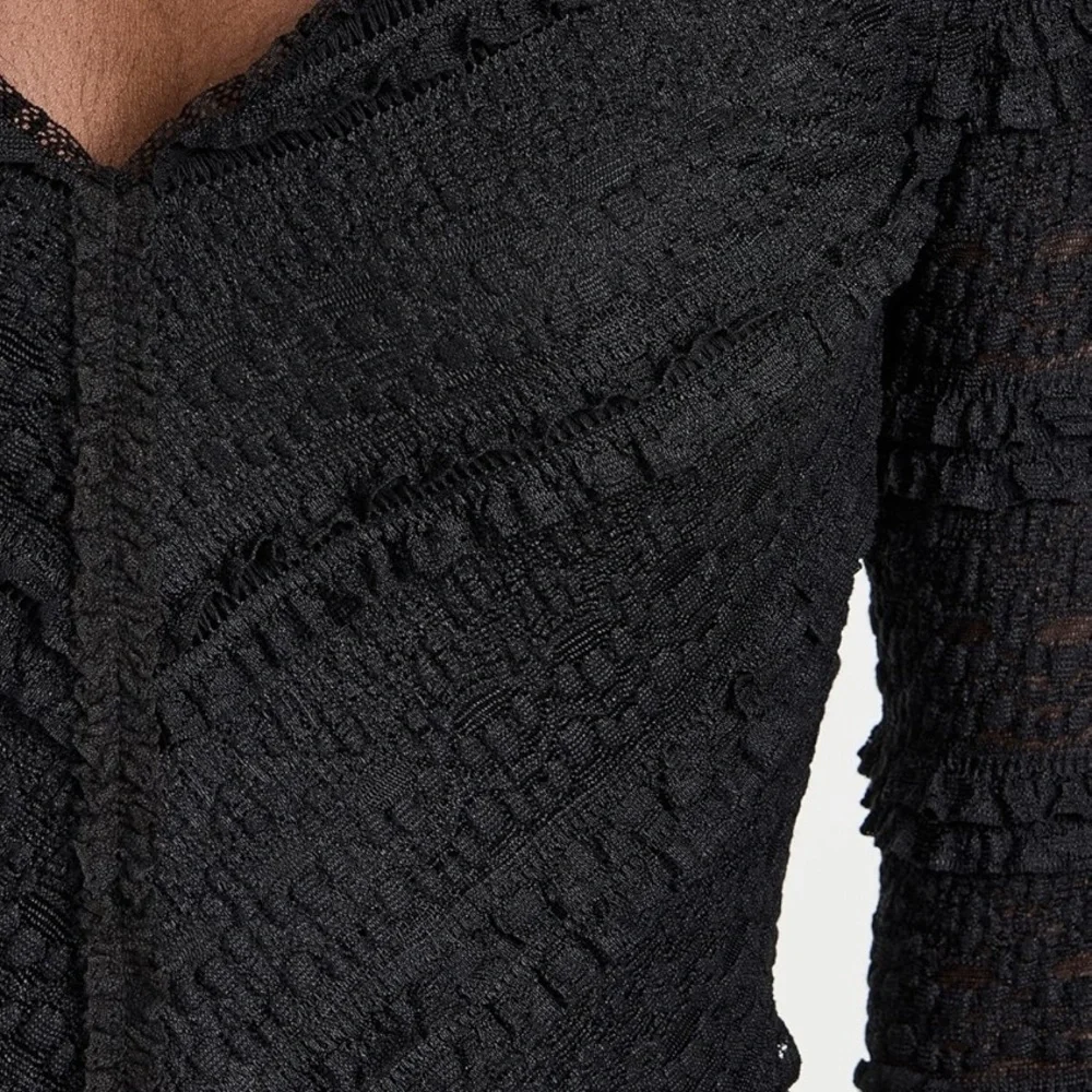 Loveshackfancy Black Textured Boreno Mini Dress New Size Small